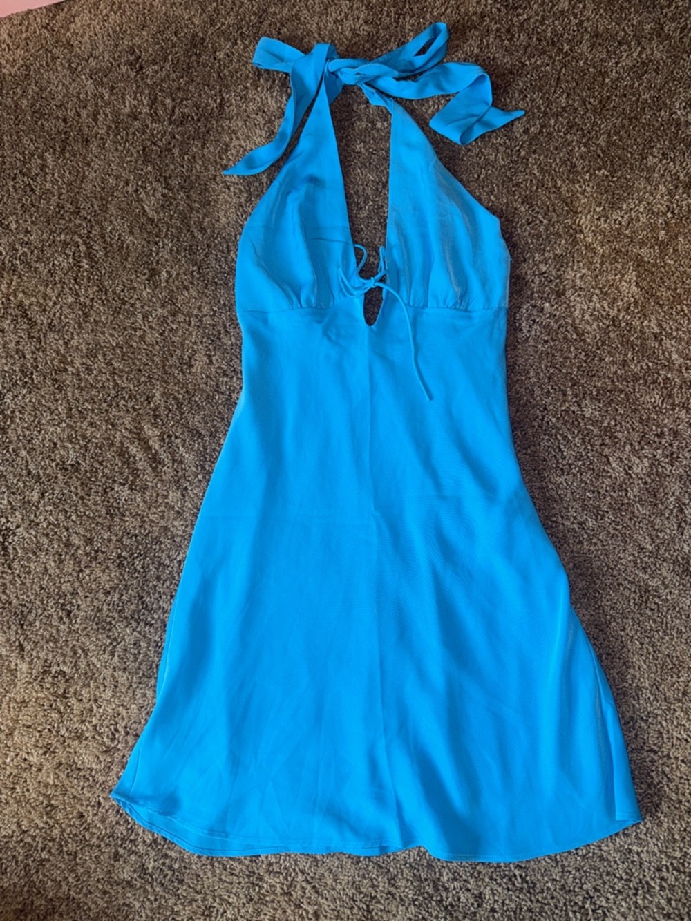 Abercrombie&fitch blue halter mini dress
